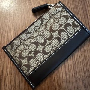 Coach Signature Canvas Slim Wallet